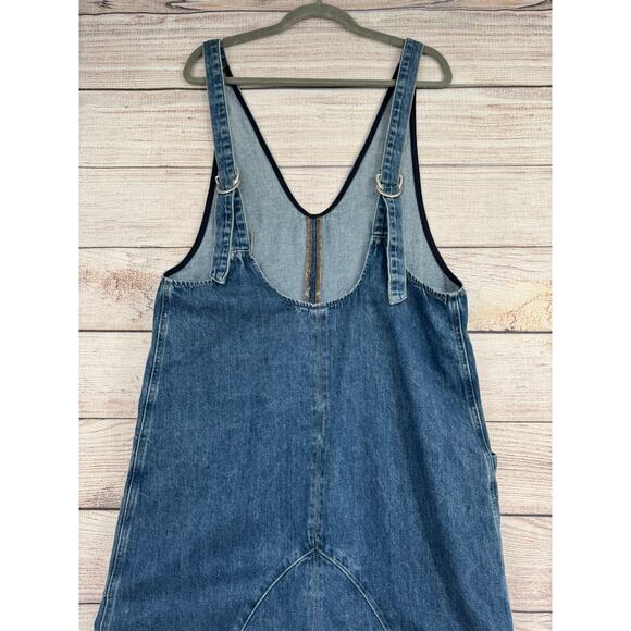 We the Free People High Roller Denim Overalls Womens XS Sapphire Blue Oversized - Picture 4 of 14